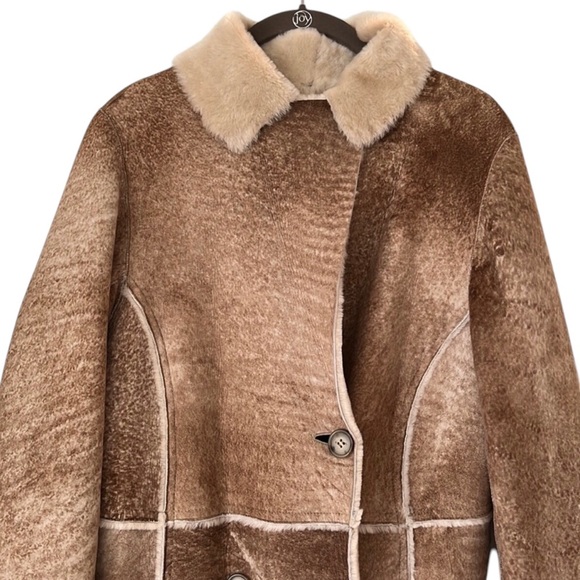 Exquisite Vintage Genuine Leather Shearling Maxi Coat Penny Lane XS - Picture 5 of 10